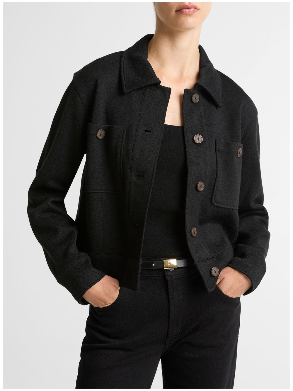 Vince Ponte Knit Jacket Black XS